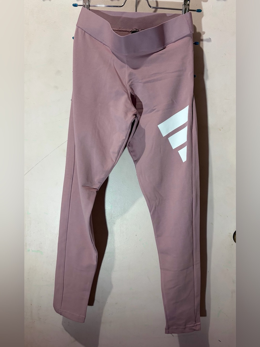 adidas Mauve Kids Leggings with White Logo